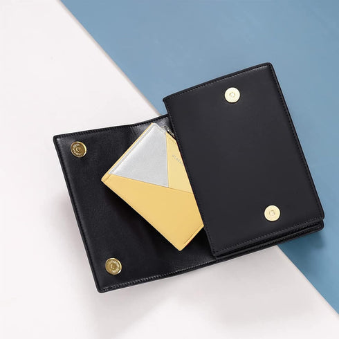 Small Wallets For Women Leather Bifold Slim Zipper Wallet Ladies Credit Card Holder Coin Purse Mini Wallet With ID Window(Yellow)...