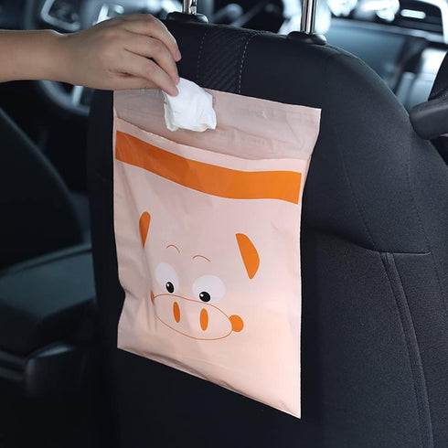 Car Trash Bags, 60pcs Easy Stick-On Disposable Car Garbage Bags, Waterproof Leak Proof Barf Vomit Bags, Self Adhesive Cleaning Bags, Kitchen Stora...
