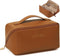 Travel Makeup Bag, Large Capacity Travel Cosmetic Bag for Women, Portable Cosmetic Pouch PU Leather Waterproof Open Flat Travel Toiletry Bag Make ...