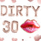 LaVenty DIRTY 30 Balloons Dirty 30 Letter Balloons Banner 30 Balloons Red Lips Balloon 30th Birthday Decoration...