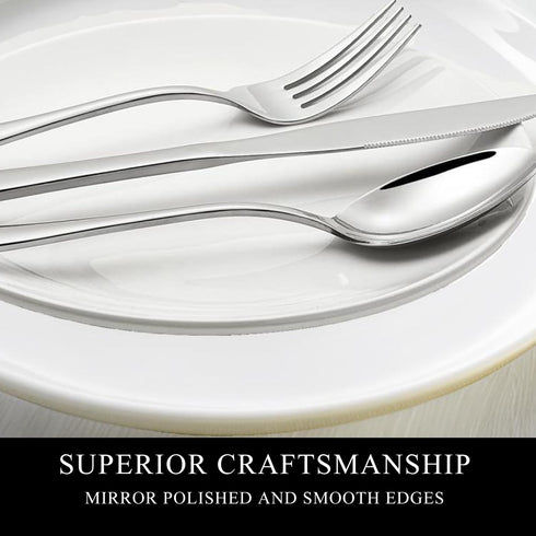 Dinner Forks, Set of 6 Top Food Grade Stainless Steel Silverware Forks, Flatware Set,8 Inches, Mirror Finish & Dishwasher Safe, New Apartment Esse...