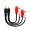 RCA 1 Male to 2 Female Audio Speaker Y Adapter Splitter Cable with OFC Conductor Dual Shielding Gold Plated Metal Shell Flexible PVC Jacket - 2 Pa...