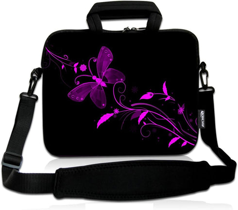 RICHEN 14 15 15.4 15.6 inch Laptop shoulder bag Notebook Handle Sleeve Neoprene Soft Carrying Travel Case with Accessories pocket (14-15.6 inch, N...