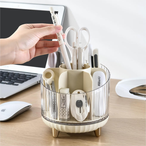 Rotating Pencil Holder, Desk Organizer with Multi-Compartment Design-Stylish, Functional Storage Solution for Home Offices, Classroom, Art Supplie...