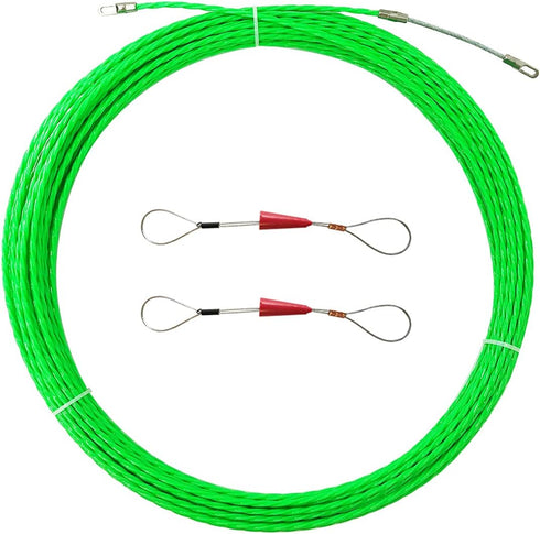 30M 100ft Fish Tape Cable Puller Kit Through Wall Wire Guide Device 4mm PET Electrical Cable Puller Duct Rodder Threader Fish Cable Fastener...