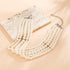 Boho Round Imitation Pearl Choker Necklace Multi Strands Vintage Choker Bridal Wedding Crystal Jewelry for Women...