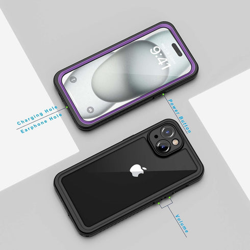 Lanhiem for iPhone 15 Plus Case, IP68 Waterproof Dustproof Shockproof Cases with Built-in Screen Protector, 360 Full Body Protective Front and Bac...