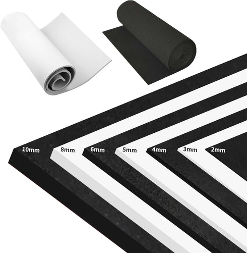 Zzrywuty EVA Foam Sheets for Crafts 8mm 39x13in, Black 95kg/m3 Ultra High Density Crafts Foam Roll for Cosplay (2mm Thin to 10mm Thick)...