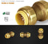 Everflow Supplies Pushlock UPSC12 1/2 Inch Long Push X Push Coupling for Push-Fit Fittings, Made with No Lead DZR Forged Brass, Connects PEX, CPVC...