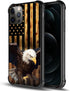 TnXee Case Compatible with iPhone 12 Mini Case, Wood grain American flag Bald Eagle Pattern Design case for iPhone 12 Mini Cases for Mans Women, S...