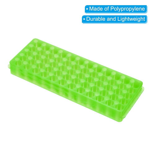 PATIKIL 60 Wells Tube Rack, 1 Pcs Vial Rack Double Panel Centrifuge Tube Holder for Microcentrifuge Tubes 0.2/0.5/1.5/2ml, Light Green...