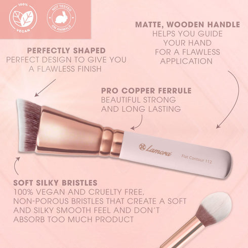 Pro Face Contour Brush Set - Synthetic Contouring Sculpting and Highlighting Kit - Cream Blush Powder Flat Nose Cheek Round Small Angled Fan Taper...
