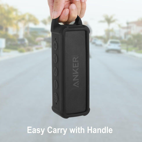 TXEsign Silicone Case Compatible with Anker Soundcore 2 Portable Bluetooth Speaker, Protective Travel Case Cover with Handle and Carabiner for Ank...