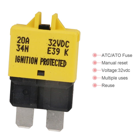 E39 Manual Low-Profile Resettable ATC/ATO Blade Fuse - 5A 10A 15A 20A 25A 30A for Car Trucks Marine Boat RV Solar and More 12V 24V (6PCS Mixed)...