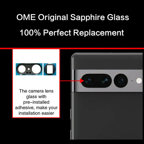 2 PCS for ASDAWN Back Rear Camera Lens Glass Replacement for Google Pixel 7 Pro 6.7 Incheswith Pre-Installed Adhesive, Pixel 7 Pro Back camera Len...