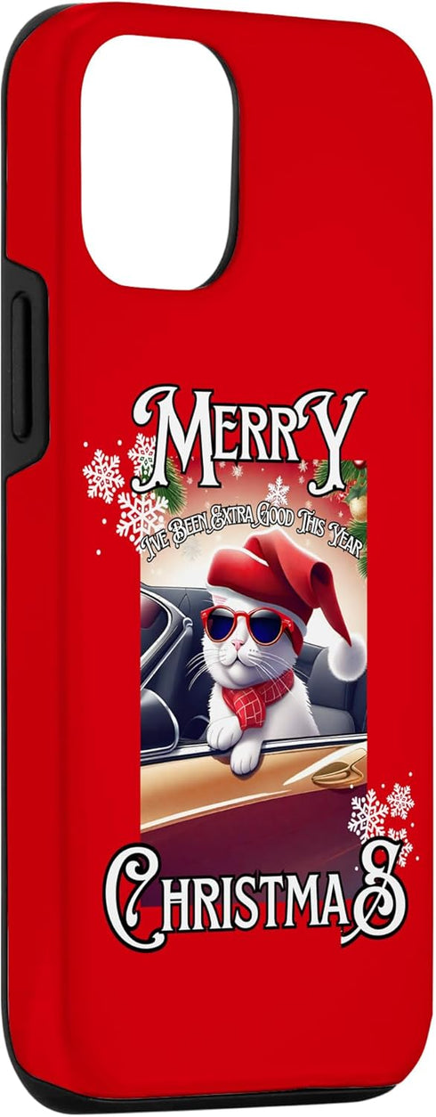 iPhone 15 Merry Christmas I’ve Been Extra Good This Year Funny Cat Case...