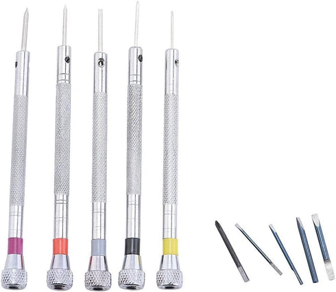 5 pc Precision Screwdriver Set for Eyeglasses Jewelry Watch Repair Tools / 5 Extra Blades...