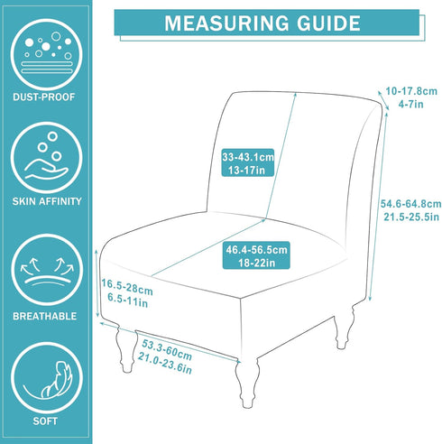 Liykimt Armless Accent Chair Cover Slipcover,Slipper Chair Stretch Spandex Removable for Armless Chair Furniture Protector Covers for Living Dinin...