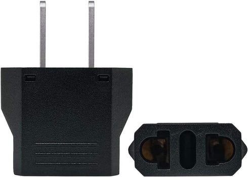 US Plug Adapter, Small European to US Plug Adapter, Black European to American Outlet Plug Adapter, EU to US Adapter, Fireproof Safe Europe/Asia t...