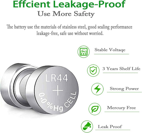 L1154f Battery LR44 AG13 L1154 a76 357 303 sr44 Batteries 1.5V Button Coin Cell Batteries (10 Count)...