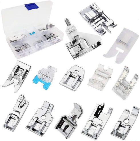 13Pcs Presser Feet Set for Household Sewing Machine Brother Singer Janome Toyota......