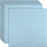 10 PCS Blue 3D Wall Panels, 14.5 sq.feet Coverage, Printable Wallpaper Sticker with Self-Adhesive Waterproof Brick PE Foam Wall Panels Peel and St...