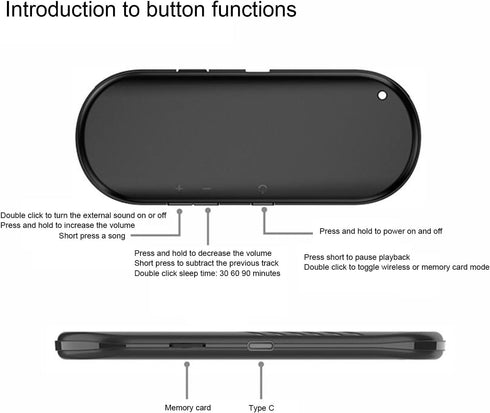 Pillow Speaker, Bluetooth 5.3 Sleep Headphones Bone Conduction Bluetoth Pillow Speaker with Lanyard, 10m Distance Under Pillow Speaker for Side Sl...