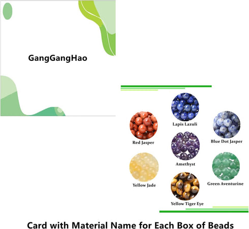 140pcs 7 Chakra Natural Stone Round Beads Crystals Energy Healing Genuine Real Stone DIY Charm Smooth Beading for Bracelet Necklace Earrings Jewel...