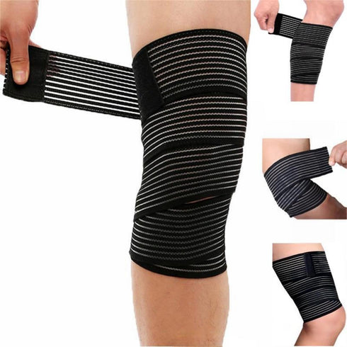 Adjustable Elastic Knee Wrap Compression Bandage Brace Support for Women and Man? Legs ain Relief, Stabilising Ligaments, Joint Pain, Squat, Baske...