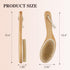 Bamboo Curved long handle Dry Brushes, Dry Body Brush for Dry Skin, Blood Circulation, Cellulite Treatment?Wet and Dry Brush Suitable for All Kind...