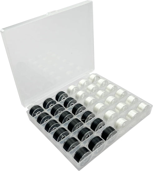 Sewing Machine Bobbins Box, 2Pack 36 Slots Empty Bobbins Spools Box, Sewing Craft Plastic Case Storage Box for Sewing Machine....