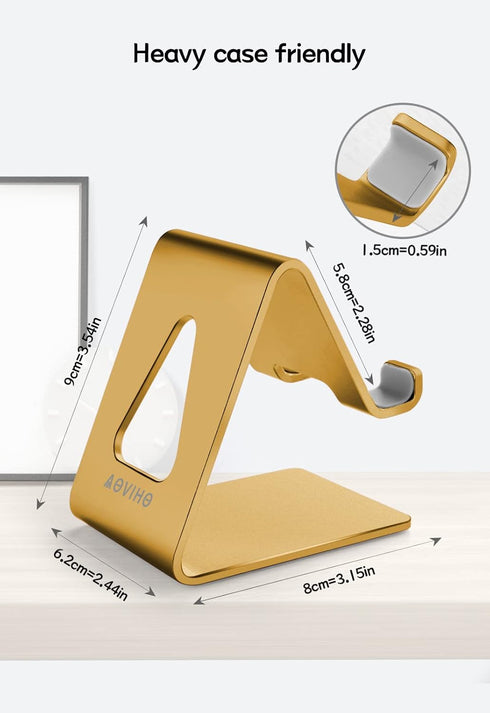 Desk Cell Phone Stand Phone Holder - Aluminum Phone Cradle Dock for iPhone 14 13 12 pro 11 X Xs max 8 7 6 6s Plus SE 5 5s SE Samsung, All Smart Ph...