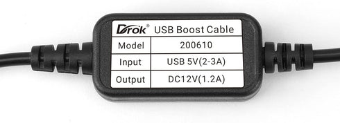DROK USB to 12v Adapter - 5V to 12V Step Up Converter, Boost Converter Voltage Regulator with 5.5x2.5mm/3.5x1.35mm Ports and 1.2m Cable...