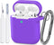 ATUAT Compatible with AirPods Case Cover, Full Protective Silicone Skin Dust-Proof Designed for Apple AirPods 1st 2nd Generation with Keychain, Fr...