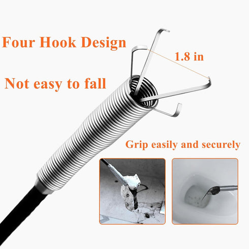 34 Inch Flexible Grabber Claw Pick Up Reacher Tool, Snake Drain Clog Remove Tool With 4 Claws Pickup Reaching Assist Tool for Litter Pick, Bathroo...