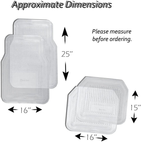Zento Deals Car Floor Mat -Heavy Duty Weather Protection Mats (Clear)...