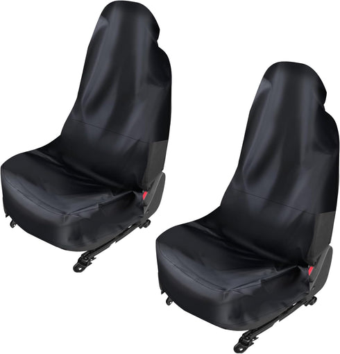 2 Pcs Car Seat Covers Front Seats After Gym, Swim, Universal Waterproof Front Seat Covers for SUV, Trucks, Bucket Seat Covers, black...