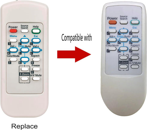 145664100 Replace Remote Control fit for Epson Projector Powerlite 822P/83V+/83C/822+/83+/400W/410W, V11H371020 RB-V11H255020-N V11H255020 V11H281...