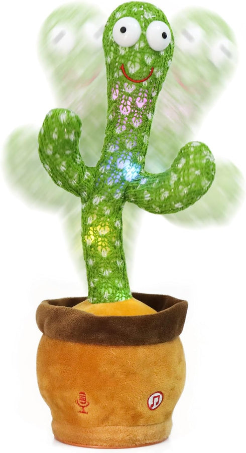Emoin Dancing Cactus Baby Toys, Talking Cactus Toys Repeats What You Say Baby Boy Toys, Dancing Cactus Mimicking Toy with LED English Sing Talking...