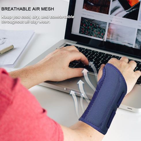 NuCamper Wrist Brace Carpal Tunnel Right Left Hand for Men and Women, Night Wrist Sleep Supports Splints Arm Stabilizer with Compression Sleeve Ad...