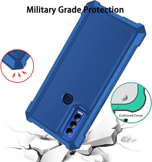 for Cricket Ovation 3 case, with Tempered Glass Screen Protector 360 Full-Body Soft TPU Bumper Shockproof Silicone Protective Phone Cover Case for...