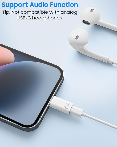 MoKo USB C Female to Lightning Male Adapter, Lightning Male to USB-A Female OTG Adapter Connector for iPhone 14/13/12/11 Pro Max/iPad/iPod/AirPods...