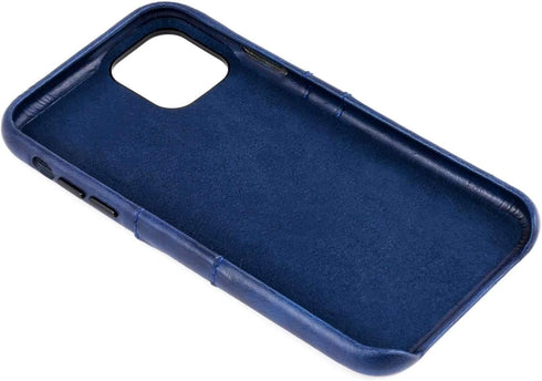Dockem iPhone 11 Wallet Case: Built-in Metal Plate for Magnetic Mounting & 2 Credit Card Holders (6.1" Exec M2, Synthetic Leather, Navy Blue)...