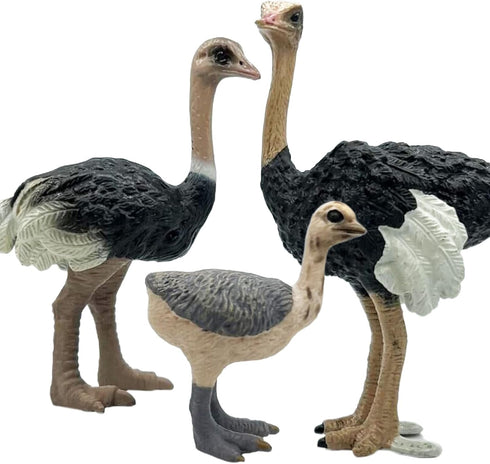 Gemini&Genius Ostrich Animal Action Figure Toys, Ostrich Animal Figurines Jungle Animal Playset Gift, Educational, Cake Toppers, Party Supplies, A...