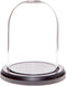 Plymor 3" x 4" Glass Display Dome Cloche (Black MDF Wood Base)...