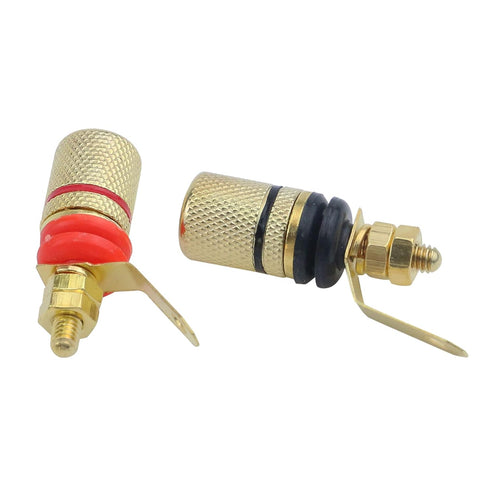Antrader 12pcs Gold Plated Speaker Terminal Binding Post 4mm Banana Plug Socket Connector (6Black+6Red)...