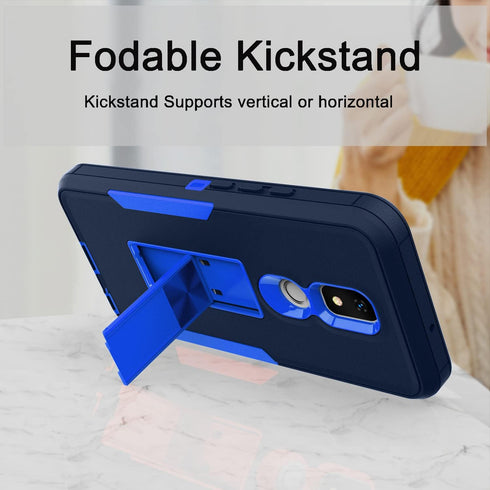 Asuwish Phone Case for Cricket Icon 3/Splendor/At&t Motivate 2 with Tempered Glass Screen Protector Cover and Slim Stand Hybrid Rugged Kickstand B...