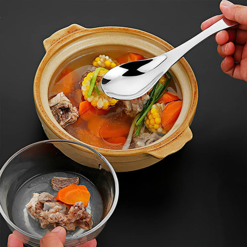 Soup Spoons,4 Pieces Stainless Steel Asian Soup Spoon 6.3 Inch Heavy-Weight Short Handle Ramen Spoons,Thickened Spoons Silverware...