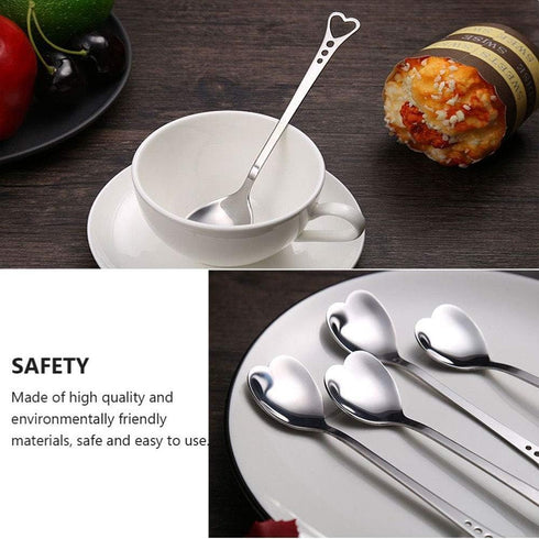 2Pcs Heart Shaped Spoons Love Spoons Stirring Spoon for Coffee,Tea,Ice Cream,Dessert for Mother's Day with Gift Box,LS004-Golden...