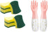 2 in 1 Kitchen Cleaning set Thermal gloves for washing dishes, thick and durable, non-slip waterproof, protective and 6 Kitchen Cleaning Sponges, ...